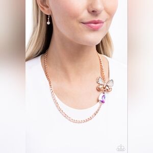 Fluttering Finesse Rose Gold Necklace